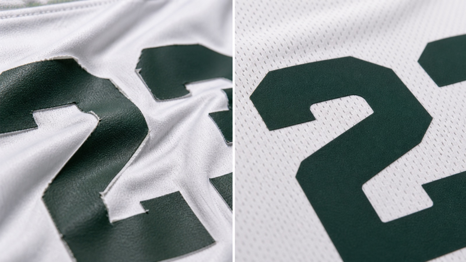 Football jersey number printing quality comparison