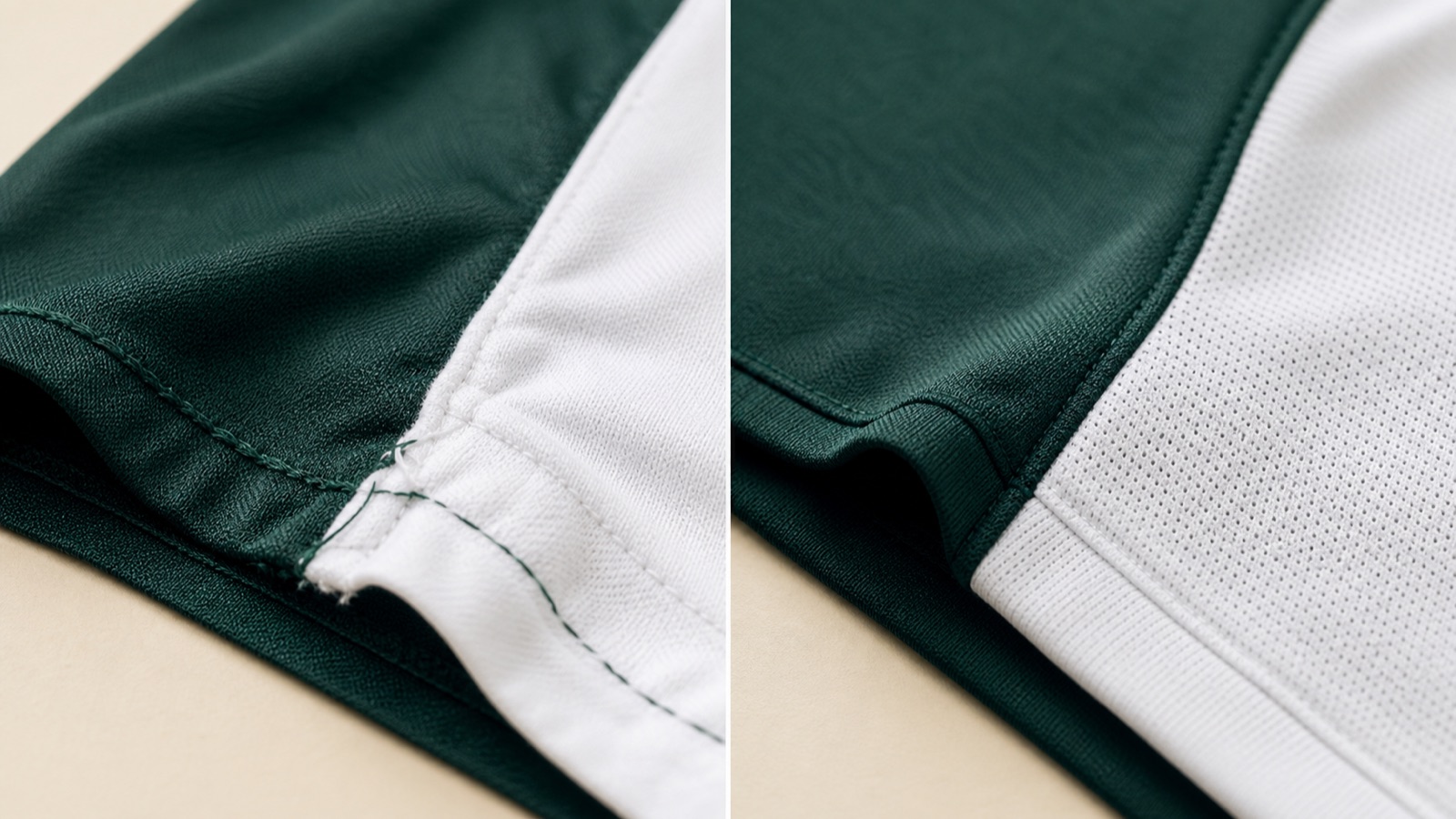 Football jersey material and stitching quality comparison