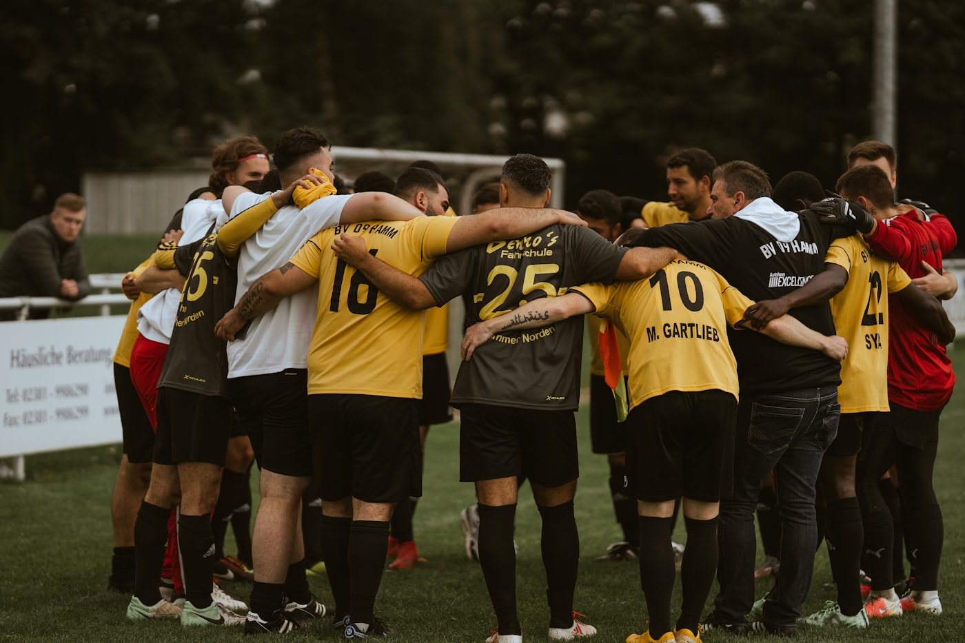 Football team on a pitch